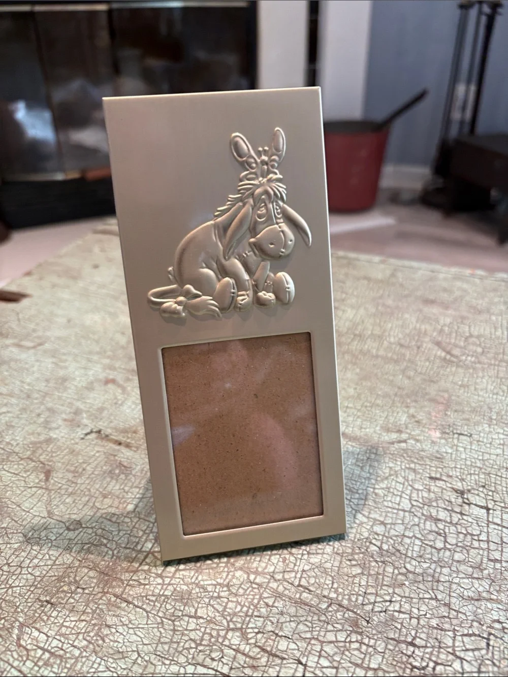 Vintage 2000 Disney Eeyore Silver Metal Mini Photo Frame Intercraft